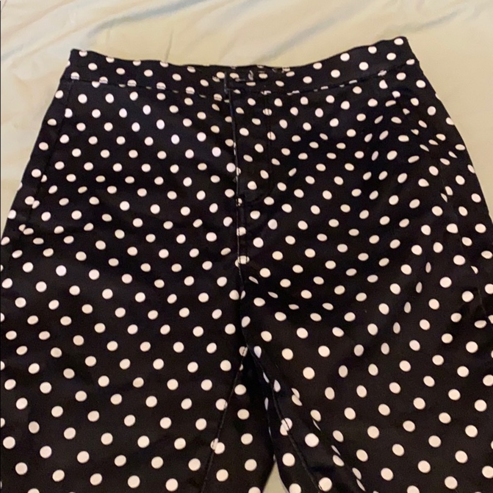Black polka dot pants